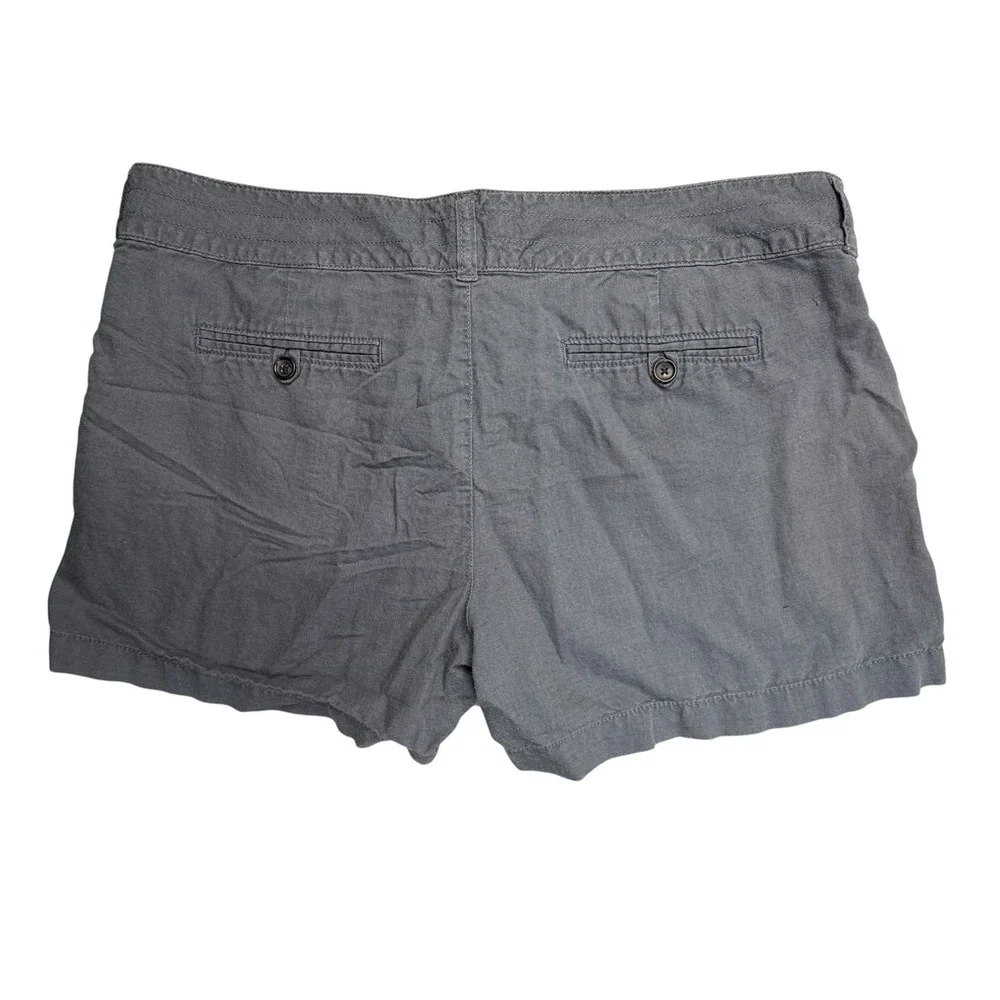 Banana Republic‎ Shorts 14 Dark Gray Linen Cotton Utility Patch Pocket Casual